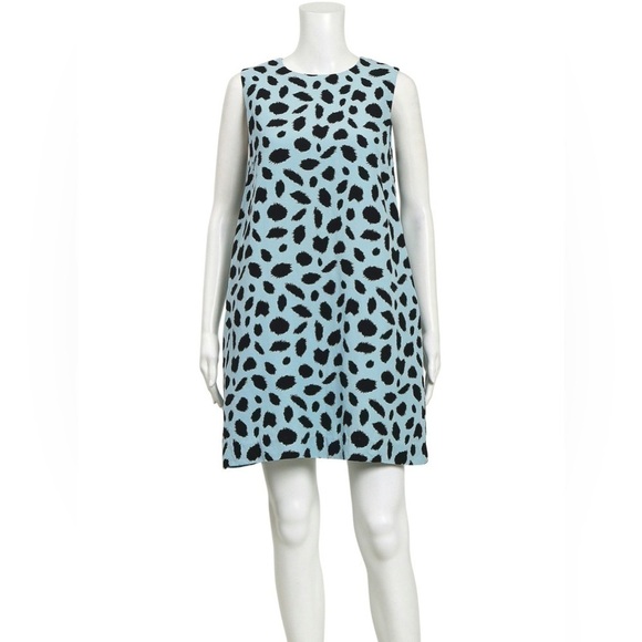 gorman Dresses & Skirts - GORMAN Silk Linen Blend Blue and Black Animal Print Shift Dress Size US 2 VGUC